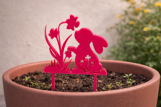 Bunny Plant Pot Decor – Garden Pot Insert – Cute Rabbit Planter Decoration – Spring Plant Decor – Custom Colors Available