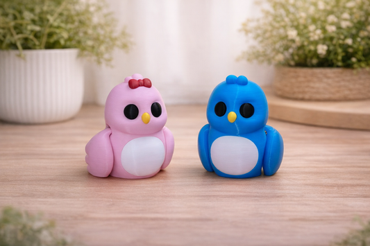 Lovebirds – Bird Couple Decor Set (2 Pieces) – 3D Printed Desk & Shelf Display