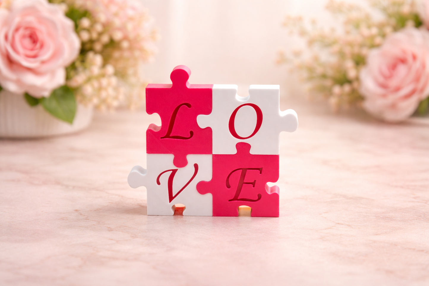 LOVE Puzzle Decor – Interlocking 3D Printed Word Display