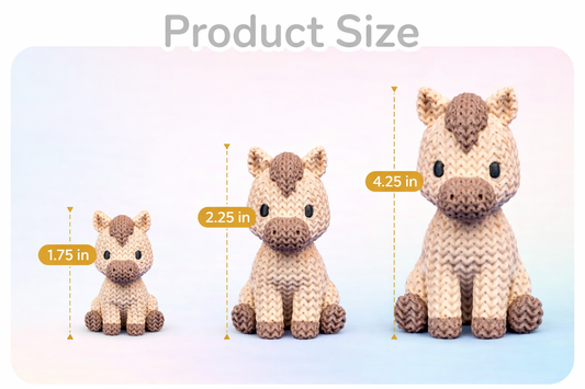Knit Horse Figurine – 3D Printed Cozy Decor