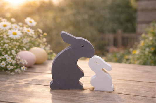 🐇 Forever Bunny Pair – Parent & Baby Rabbit Puzzle Decor