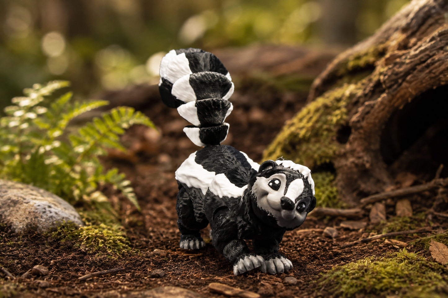 Articulated Skunk – Poseable Desk Companion in Multiple Sizes – Customization Available!