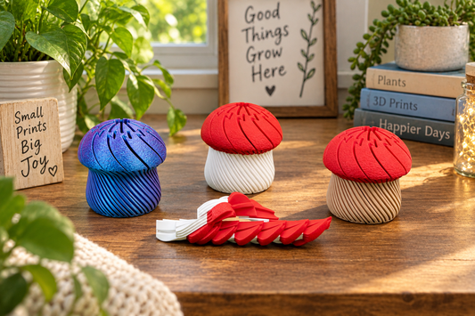 Twisted Bloom: 3D Printed Maze Shrooms