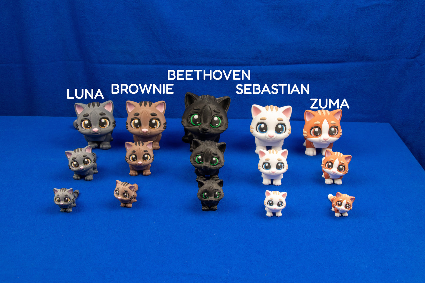 Moon-Eyed Cat – 3D Printed Desk Companion – Toe Bean Variants Available!