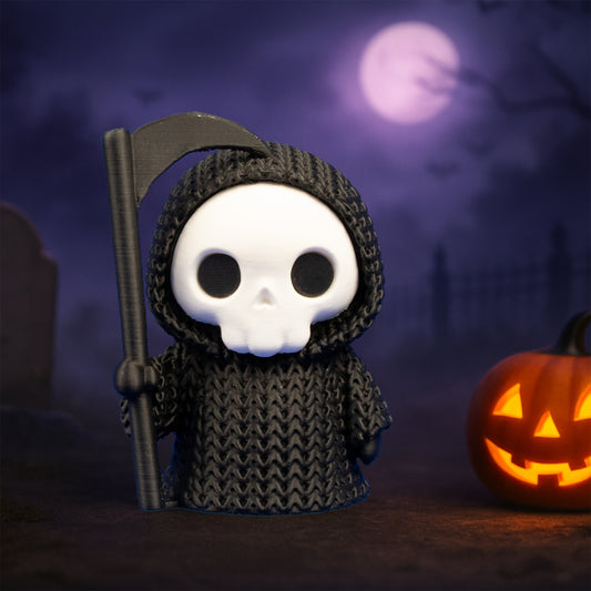 Crochet Reaper – Whimsical Crochet-Style Figure with Friendly Charm