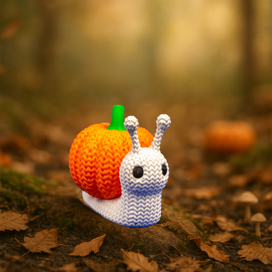 Pumpkin Snail – Crochet-Style 3D Printed Fall Decor – Customization Available!