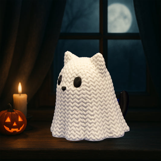 Ghost Cat – Crochet-Style 3D Printed Figure – Customization Available!