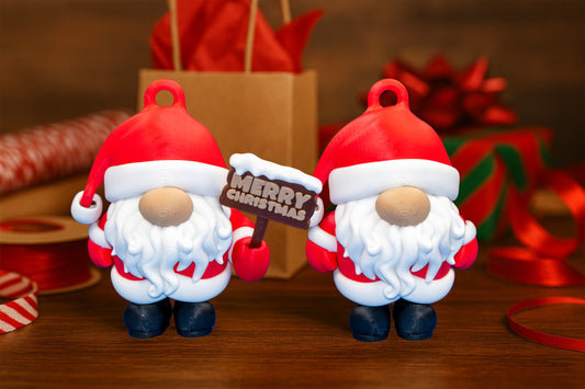 Santa Holiday Gnome Ornament – 3D Printed Christmas Decoration