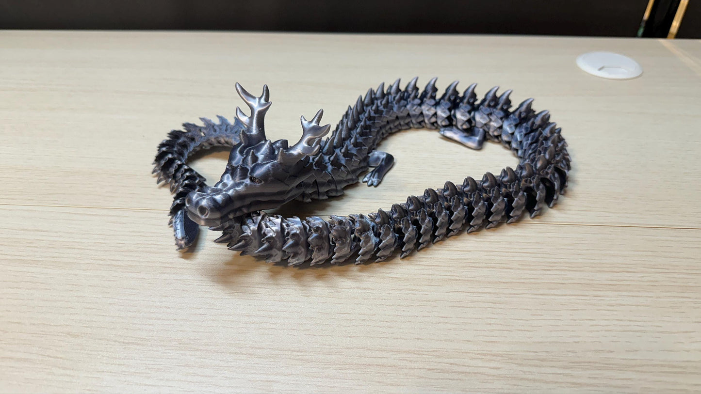 3-D Printed Articulating Dragon with Antlers