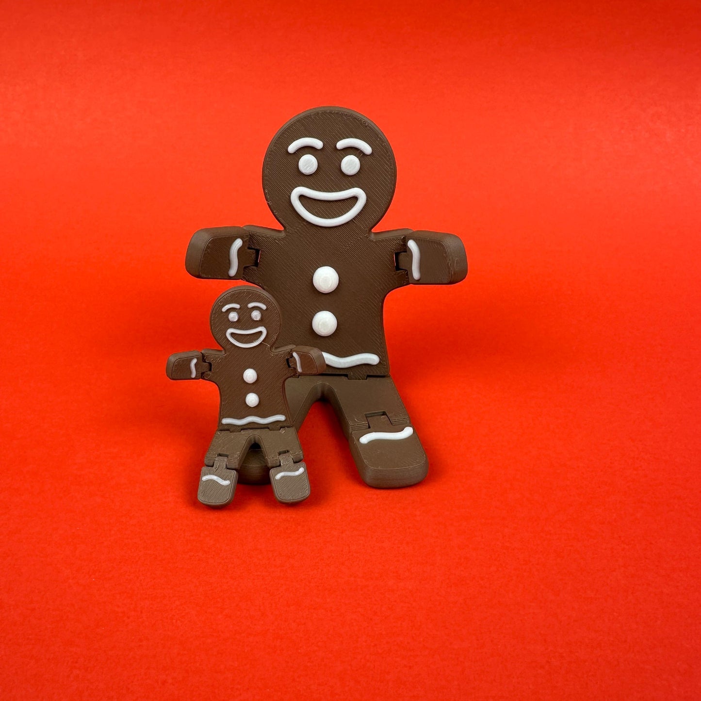 3D printed Gingerbread Man. poseable Christmas decoration.