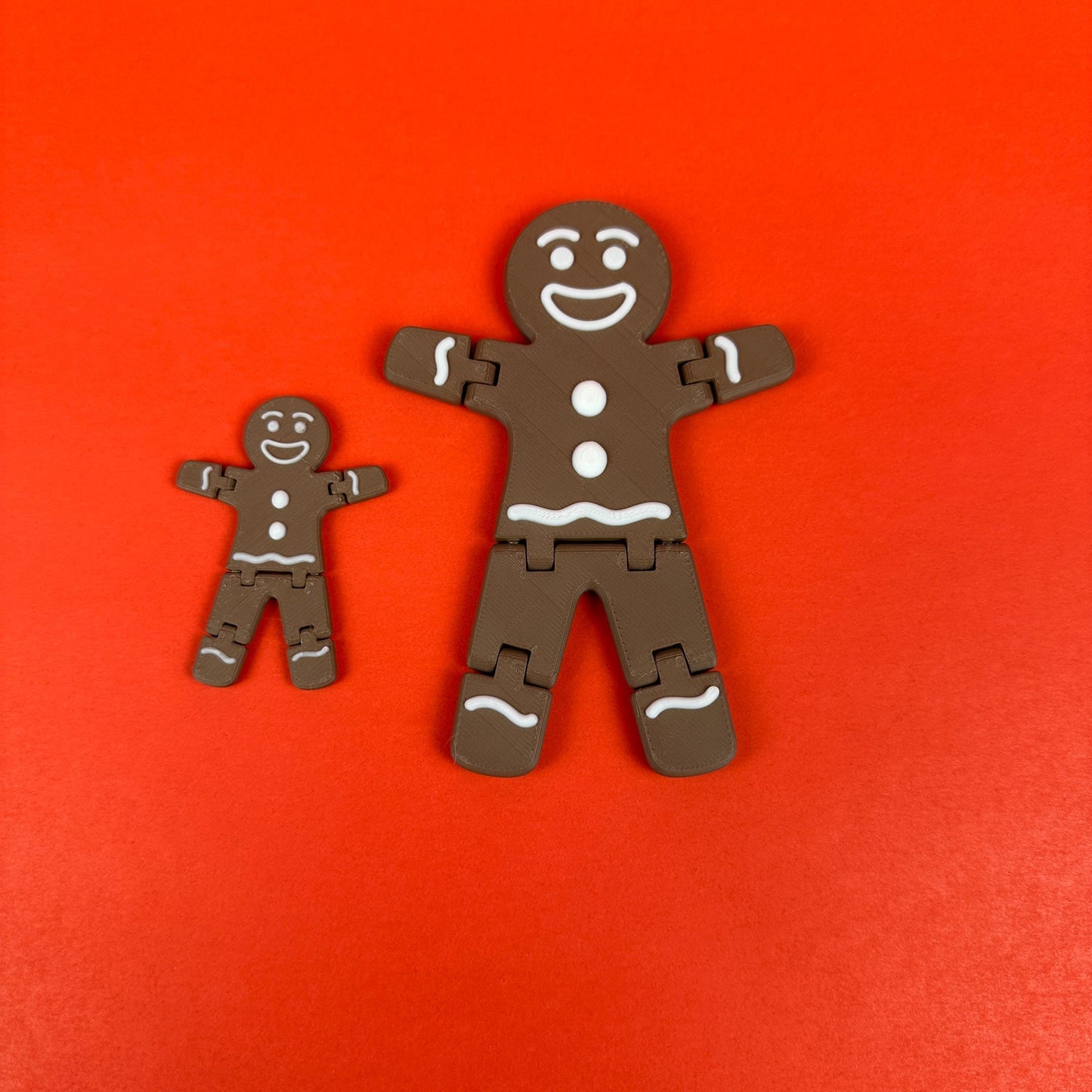 3D printed Gingerbread Man. poseable Christmas decoration.