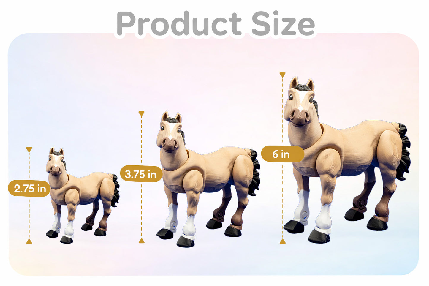 Articulated Horse Figurine – Poseable 3D Printed Desk Decor – Customization Available!